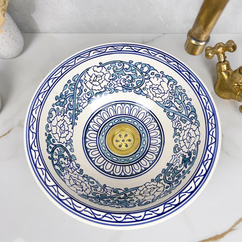 Marokkanisches Keramikwaschbecken im orientalischen Stil #255