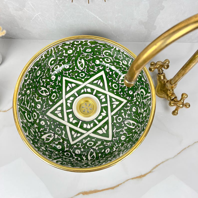 Königliches marokkanisches Becken – 14 Karat Goldrand Nr. 224