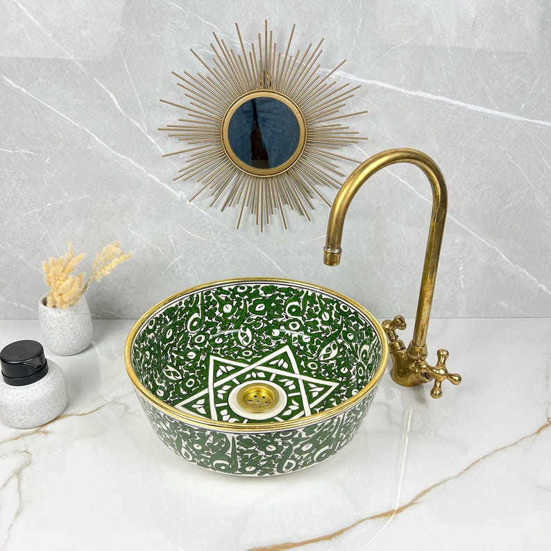 Königliches marokkanisches Becken – 14 Karat Goldrand Nr. 224