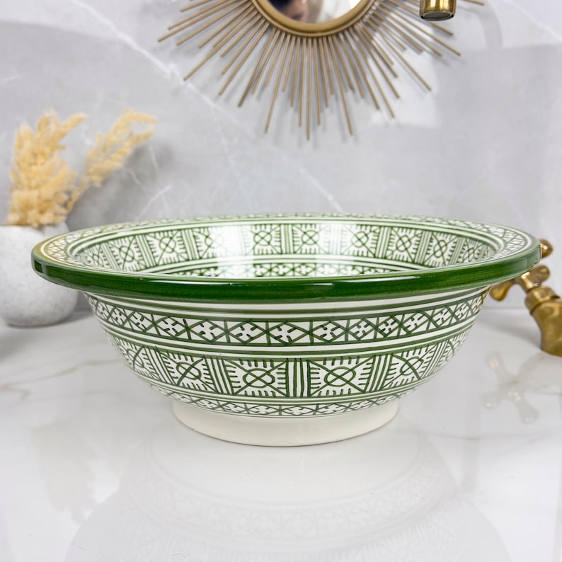 Marokkanisches Keramikwaschbecken im orientalischen Stil #259