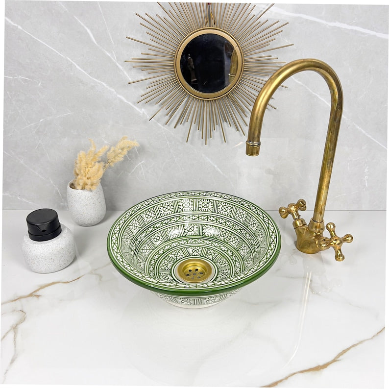 Marokkanisches Keramikwaschbecken im orientalischen Stil #259