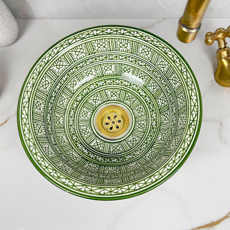 Marokkanisches Keramikwaschbecken im orientalischen Stil #259