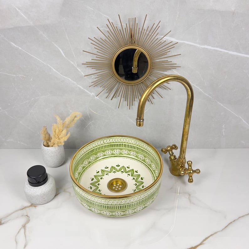 Königliches marokkanisches Becken – 14 Karat Goldrand Nr. 223