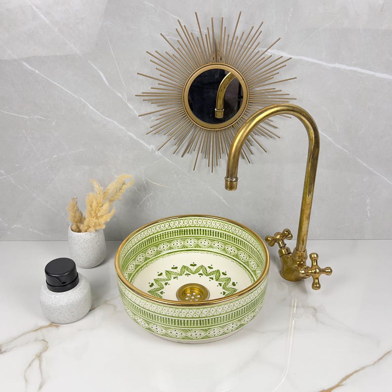 Königliches marokkanisches Becken – 14 Karat Goldrand Nr. 223