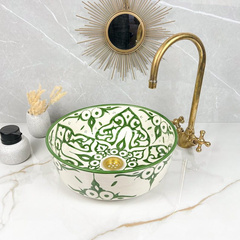 Marokkanisches Keramikwaschbecken im orientalischen Stil #261