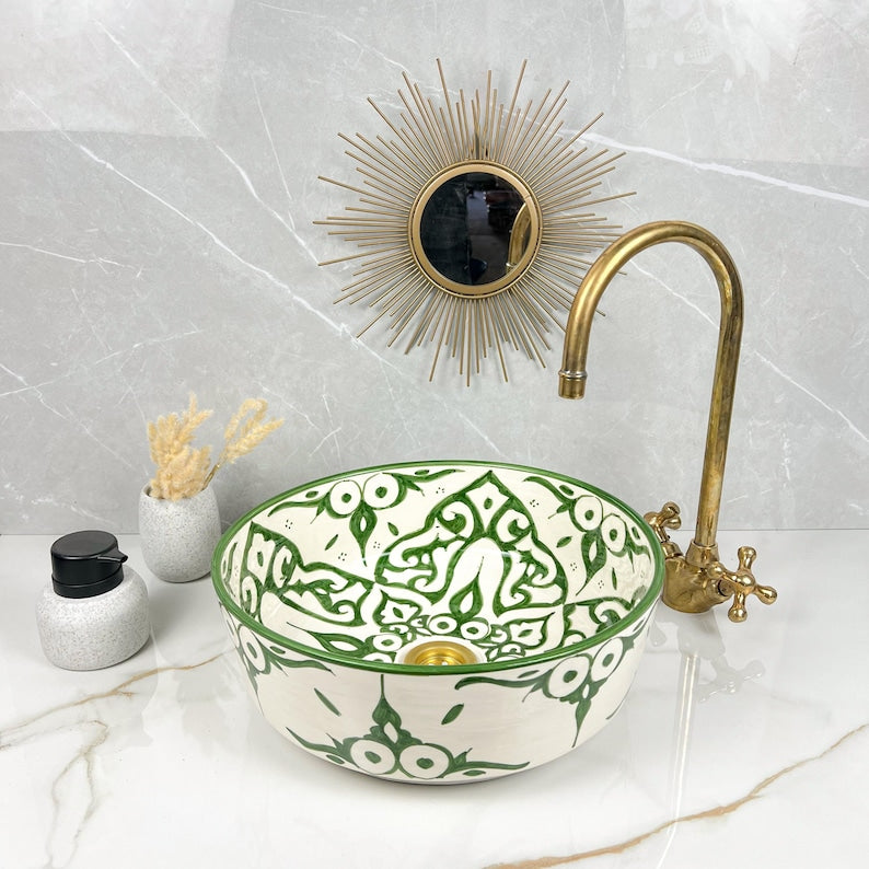 Marokkanisches Keramikwaschbecken im orientalischen Stil #261