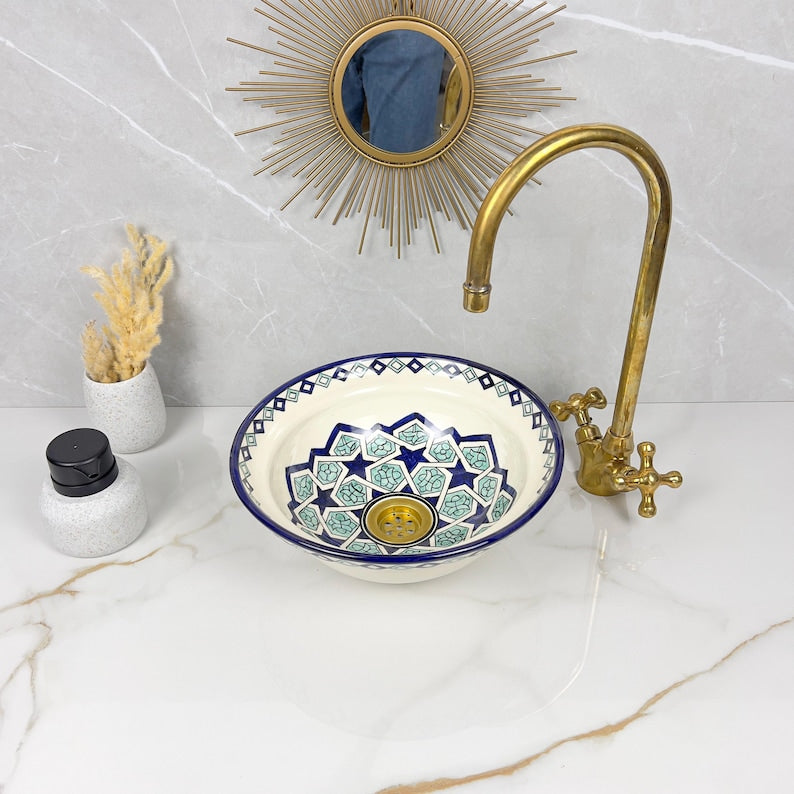Marokkanisches Keramikwaschbecken im orientalischen Stil #283
