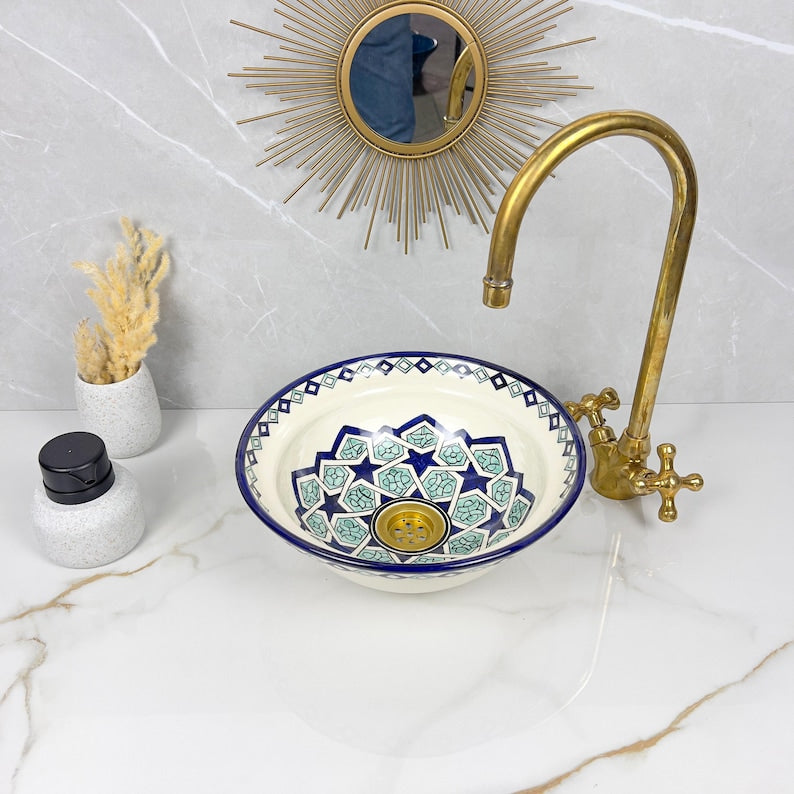 Marokkanisches Keramikwaschbecken im orientalischen Stil #283