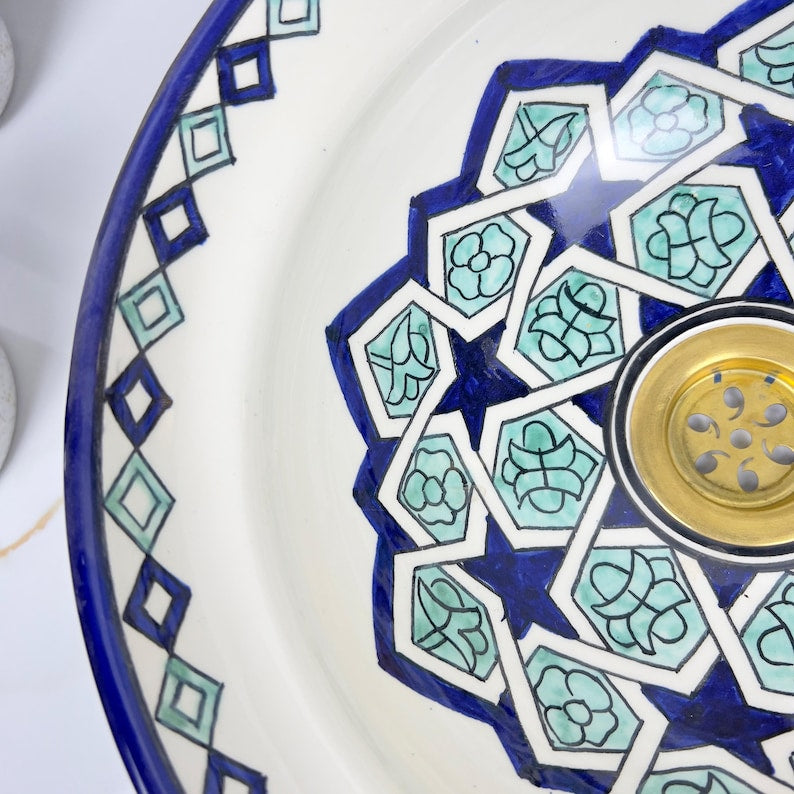 Marokkanisches Keramikwaschbecken im orientalischen Stil #283
