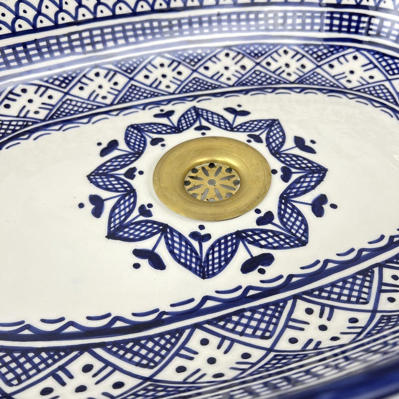 Marokkanisches ovales Keramikwaschbecken im orientalischen Stil #205