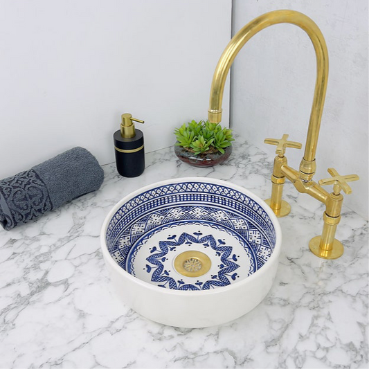 Marokkanisches Keramikwaschbecken im orientalischen Stil #140 