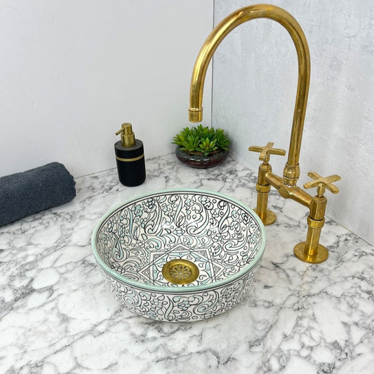 Marokkanisches Keramikwaschbecken im orientalischen Stil #171 