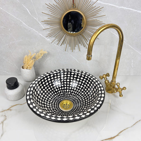 Marokkanisches Keramikwaschbecken im orientalischen Stil #252