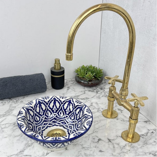 Marokkanisches Keramikwaschbecken im orientalischen Stil #102 