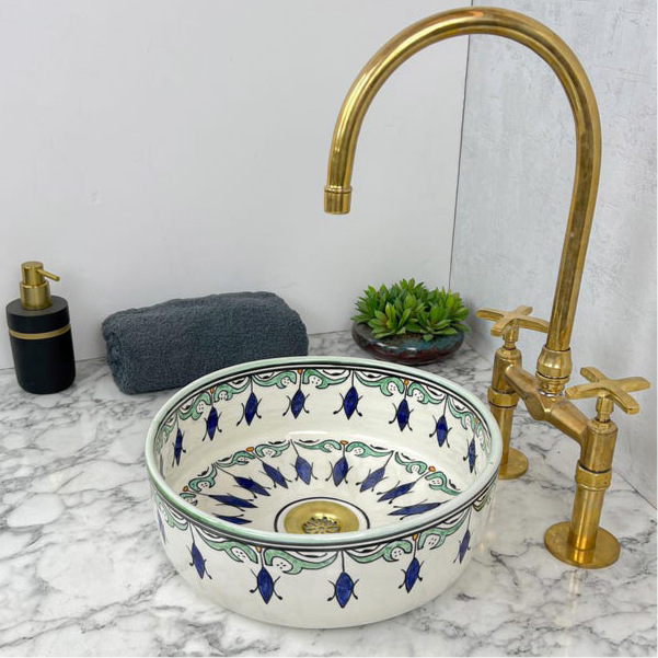 Marokkanisches Keramikwaschbecken im orientalischen Stil #71 