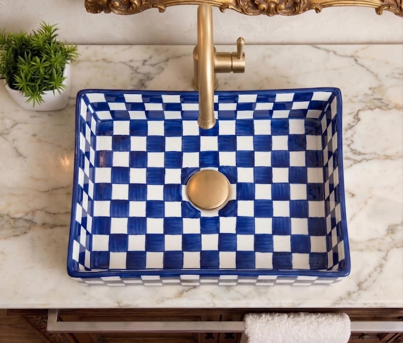 Vasque Marocaine Rectangulaire en céramique de style oriental #363