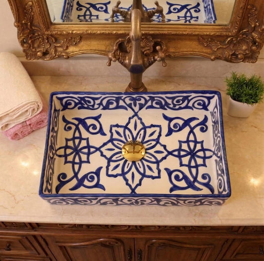 Marokkanisches Keramikwaschbecken im orientalischen Stil #357