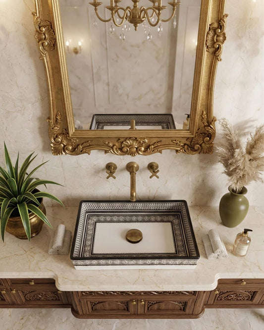 Marokkanisches Keramikwaschbecken im orientalischen Stil #358