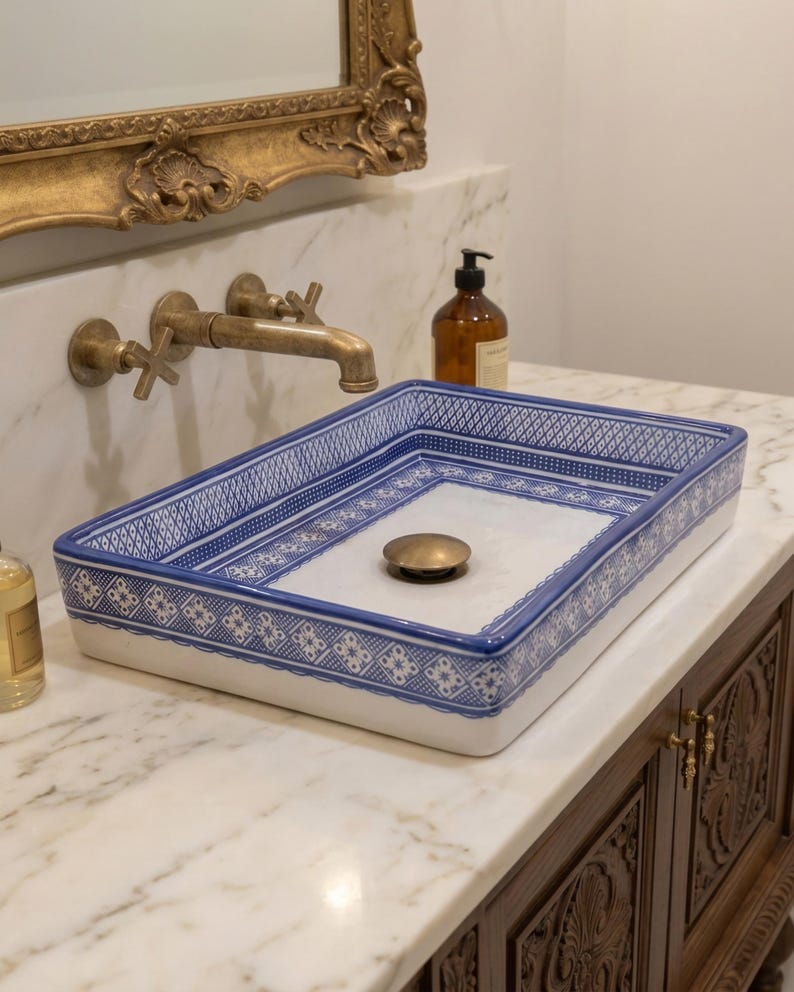 Marokkanisches Keramikwaschbecken im orientalischen Stil #359