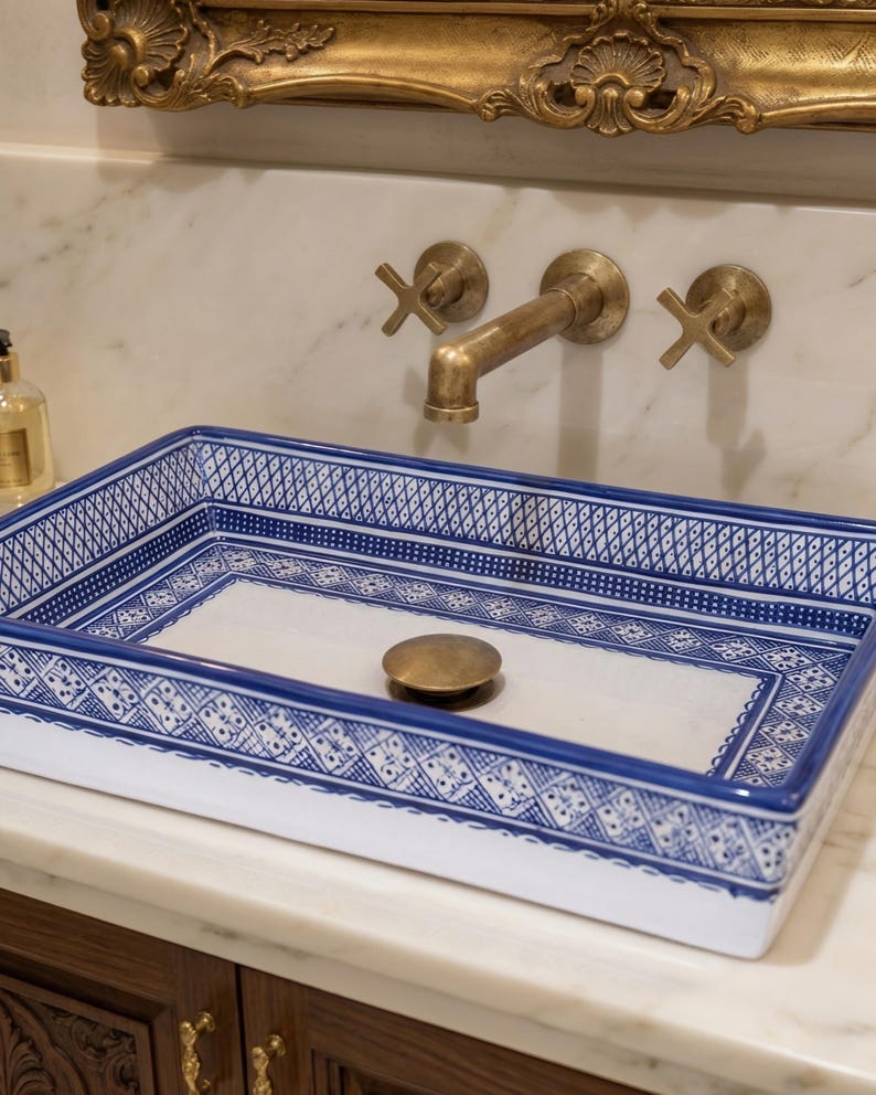 Marokkanisches Keramikwaschbecken im orientalischen Stil #359