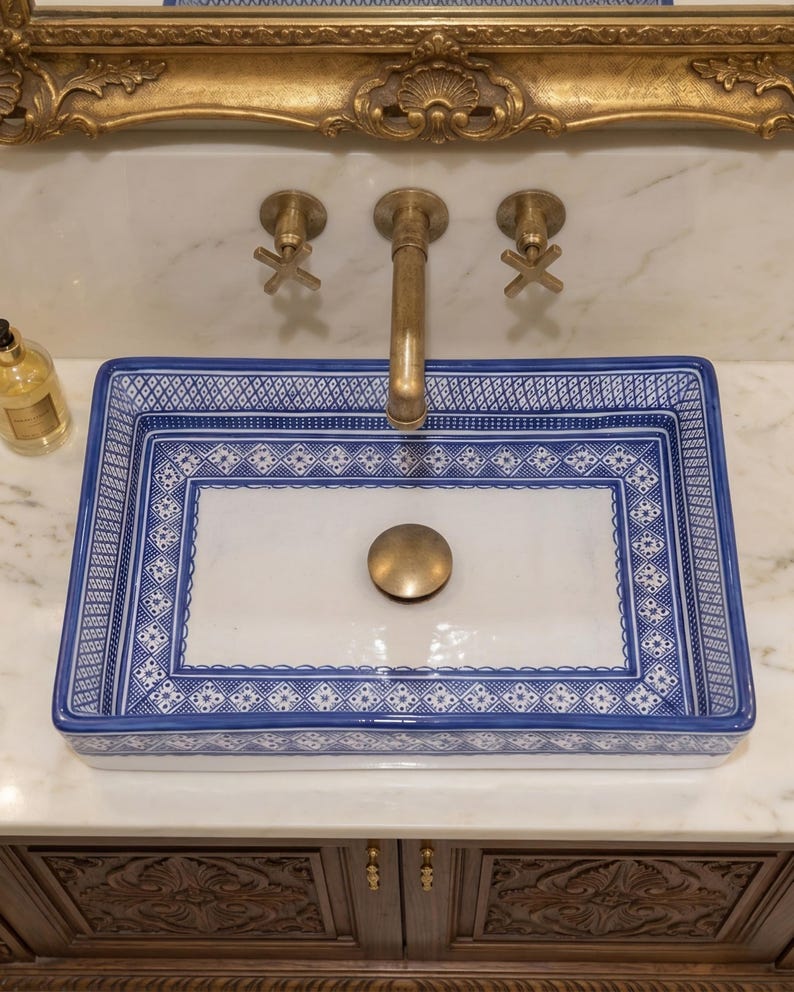 Marokkanisches Keramikwaschbecken im orientalischen Stil #359