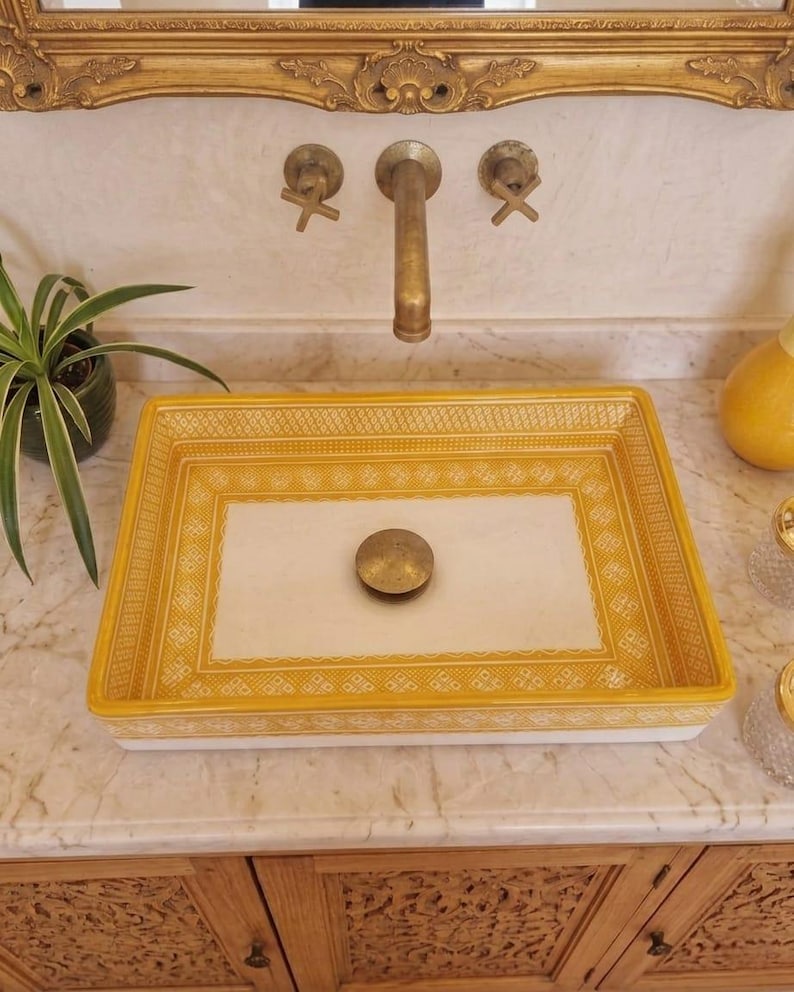 Marokkanisches Keramikwaschbecken im orientalischen Stil #361