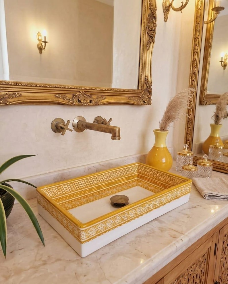 Marokkanisches Keramikwaschbecken im orientalischen Stil #361