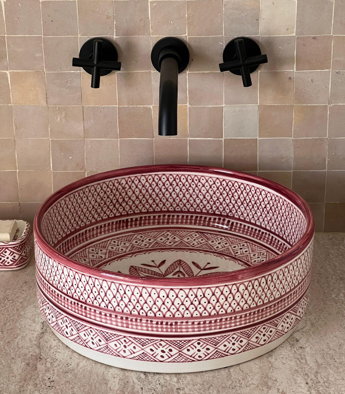Marokkanisches Keramikwaschbecken im orientalischen Stil #38 