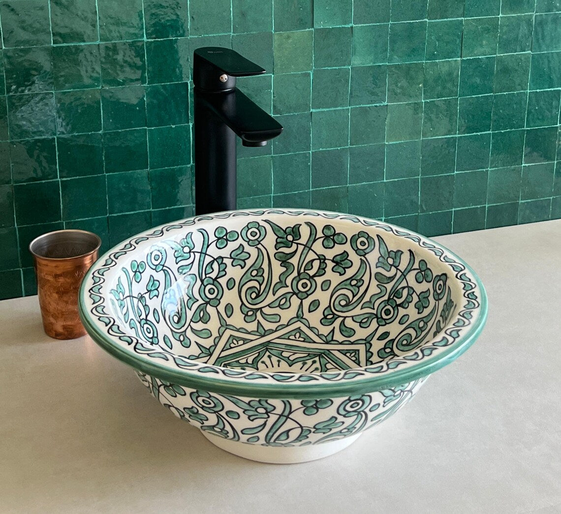Marokkanisches Keramikwaschbecken im orientalischen Stil #35 