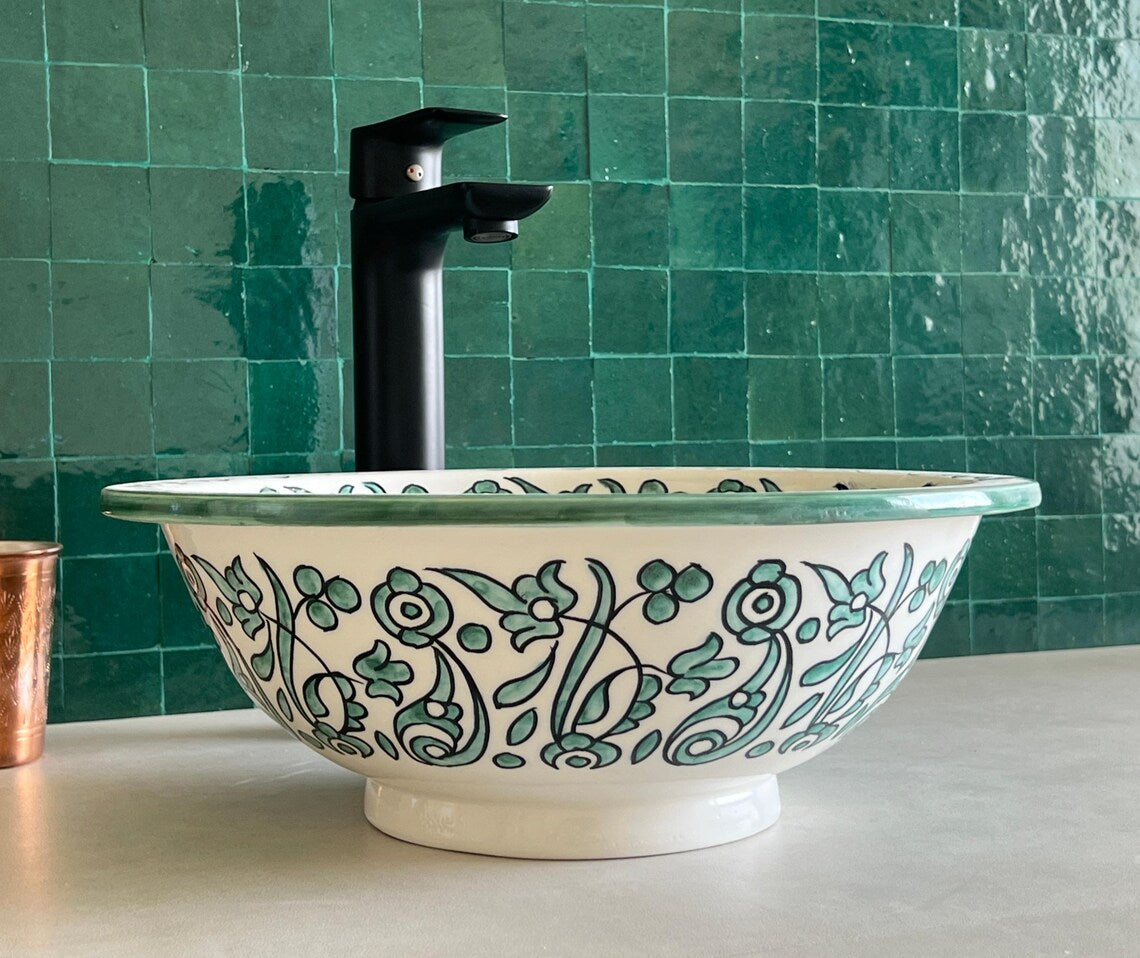 Marokkanisches Keramikwaschbecken im orientalischen Stil #35 