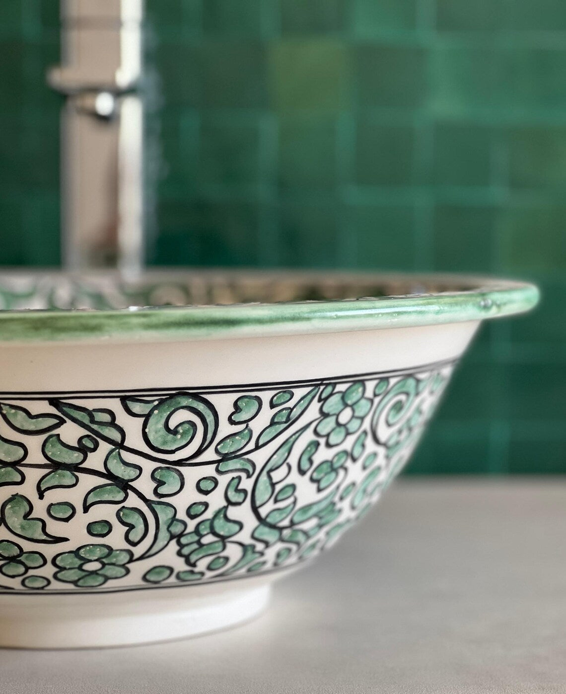 Marokkanisches Keramikwaschbecken im orientalischen Stil #35 