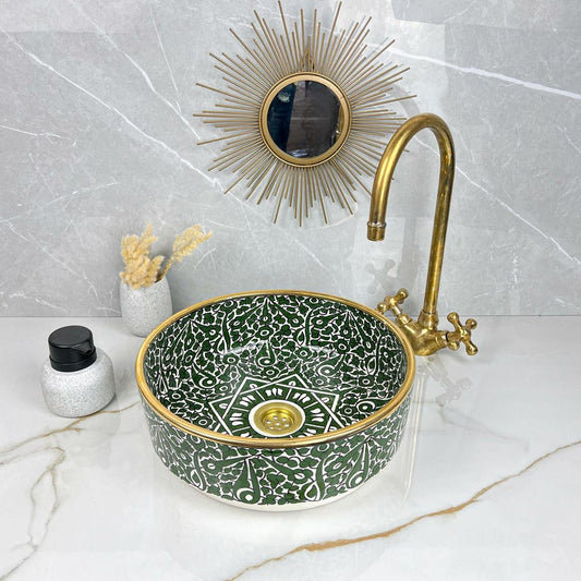 Königliches marokkanisches Becken – 14 Karat Goldrand Nr. 215