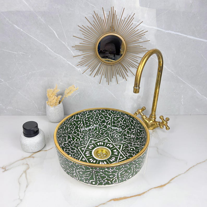 Königliches marokkanisches Becken – 14 Karat Goldrand Nr. 215