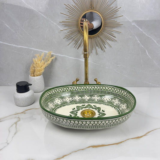 Vasque Marocaine Ovale en céramique de style oriental #315