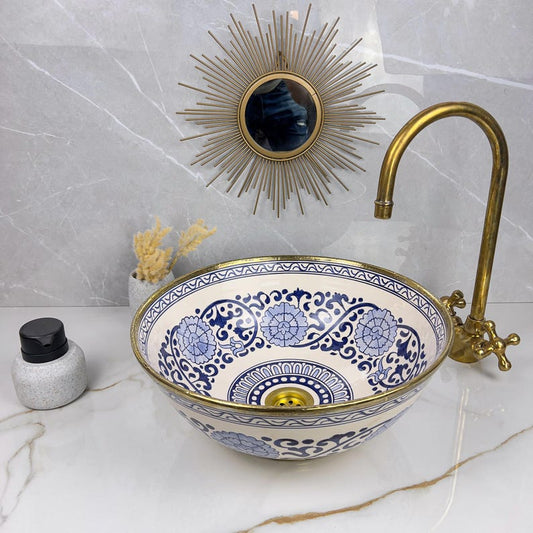 Königliches marokkanisches Becken – 14 Karat Goldrand Nr. 217