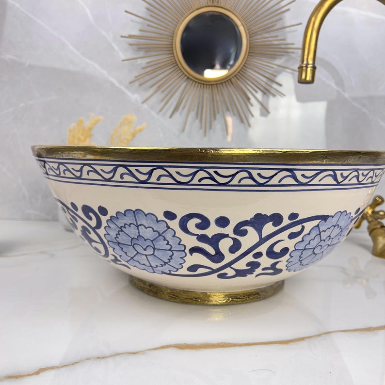 Königliches marokkanisches Becken – 14 Karat Goldrand Nr. 217