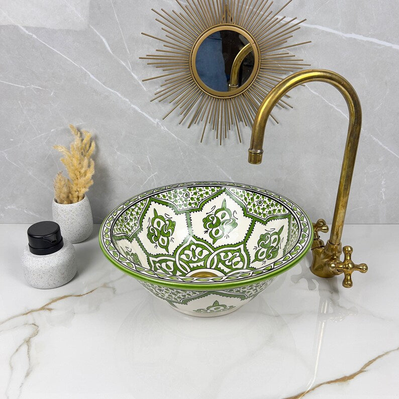 Marokkanisches Keramikwaschbecken im orientalischen Stil #243