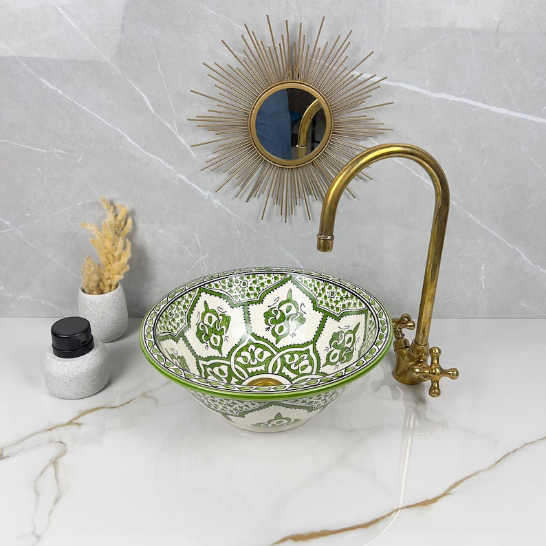 Marokkanisches Keramikwaschbecken im orientalischen Stil #243