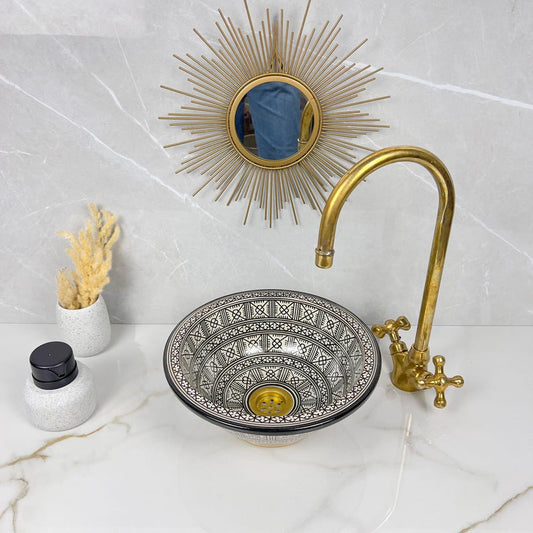 Marokkanisches Keramikwaschbecken im orientalischen Stil #282