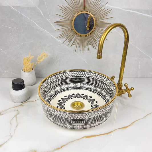 Königliches marokkanisches Becken – 14 Karat Goldrand Nr. 212 
