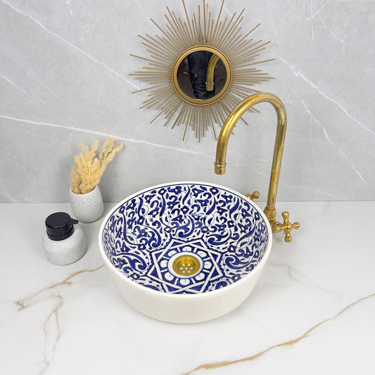 Marokkanisches Keramikwaschbecken im orientalischen Stil #237