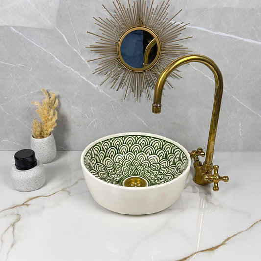 Marokkanisches Keramikwaschbecken im orientalischen Stil #295