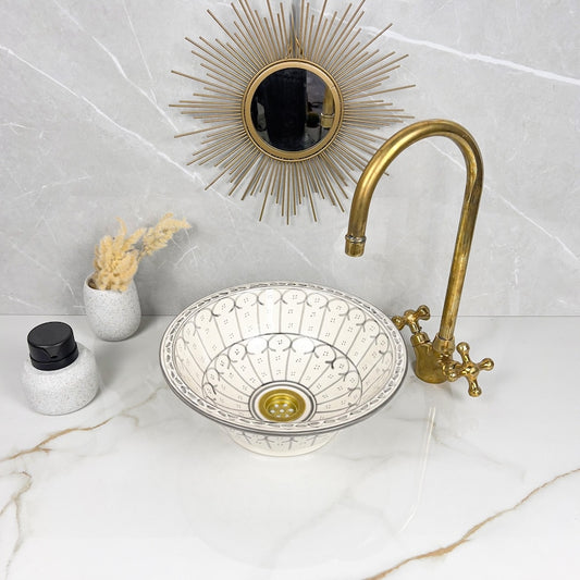 Marokkanisches Keramikwaschbecken im orientalischen Stil #257