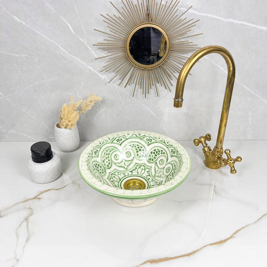 Marokkanisches Keramikwaschbecken im orientalischen Stil #256