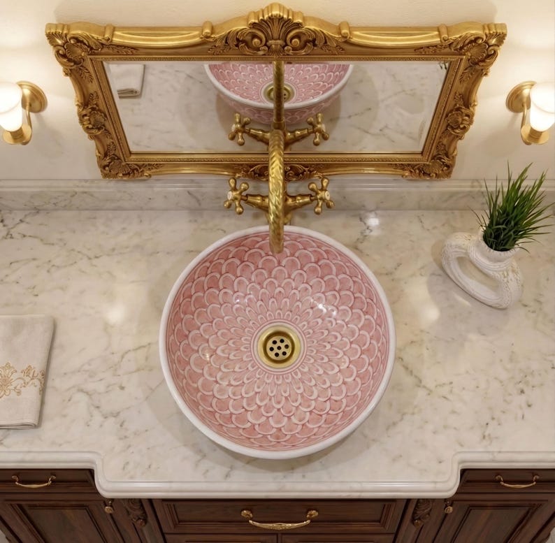 Marokkanisches Keramikwaschbecken im orientalischen Stil #344