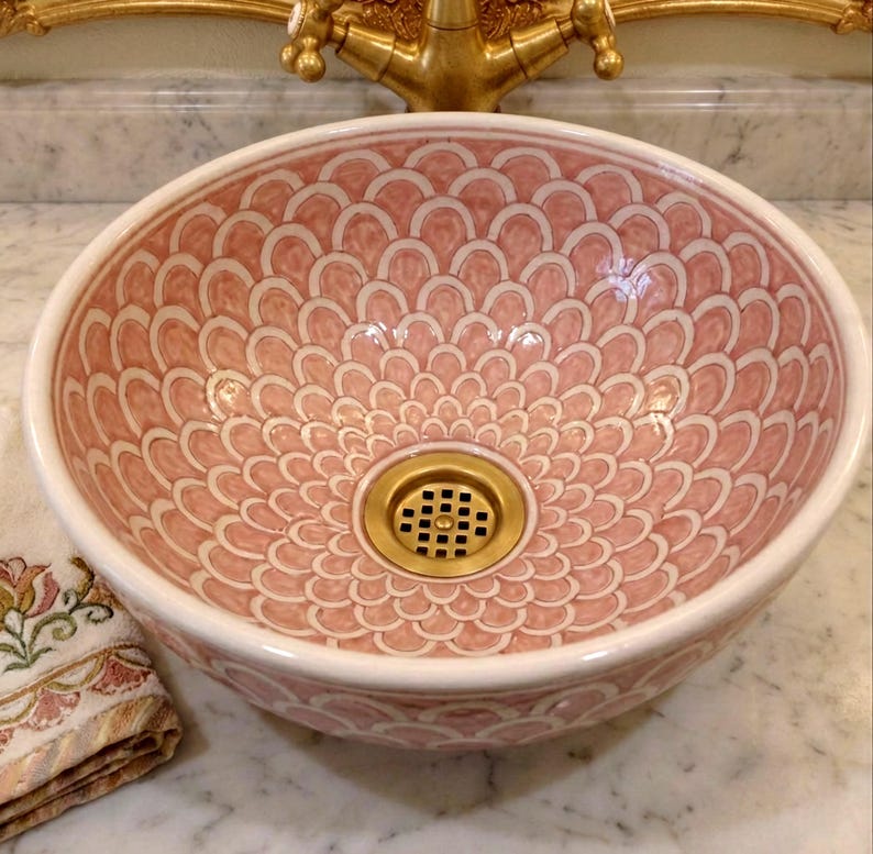 Marokkanisches Keramikwaschbecken im orientalischen Stil #344