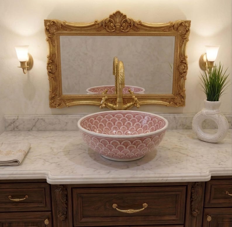 Marokkanisches Keramikwaschbecken im orientalischen Stil #344