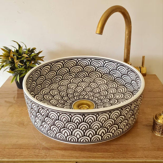 Marokkanisches Keramikwaschbecken im orientalischen Stil #323