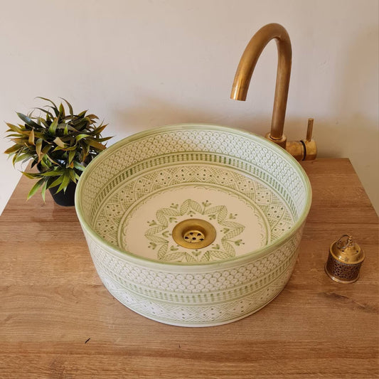 Marokkanisches Keramikwaschbecken im orientalischen Stil #328