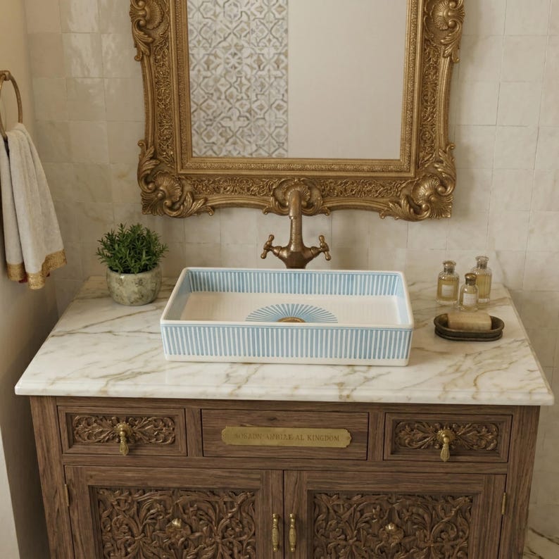 Marokkanisches Keramikwaschbecken im orientalischen Stil #367